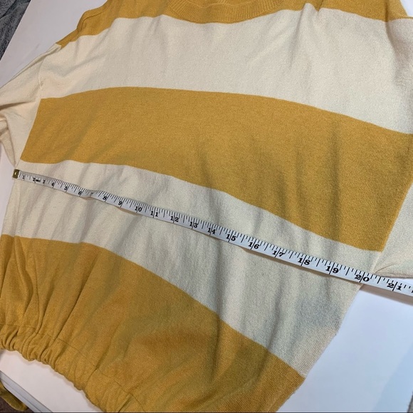 Aerie Yellow Off White Stripe Sweater - Picture 10 of 13